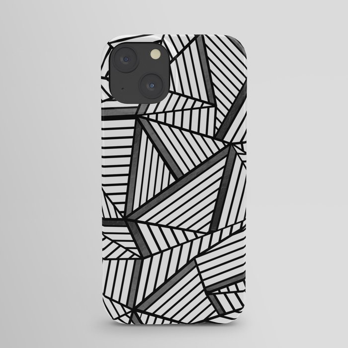 Ab Lines 2 Black and White iPhone Case
