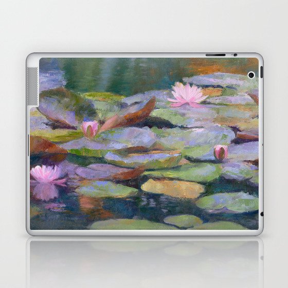 Pink Water Lily Reflection Laptop & iPad Skin
