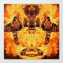 Burning Astronaut Canvas Print