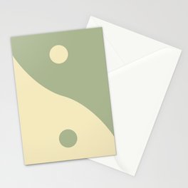 Yin Yang Green Stationery Card