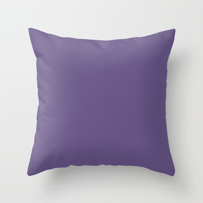 Grape Jam Dark Purple Solid Color Pairs To Sherwin Williams African Violet SW 6982 Throw Pillow
