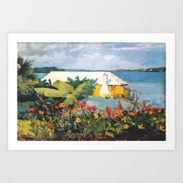 Flower Garden And Bungalow Bermuda 1889 By WinslowHomer | Reproduction Art Print