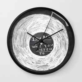you are what you listen to, BLACK Wall Clock