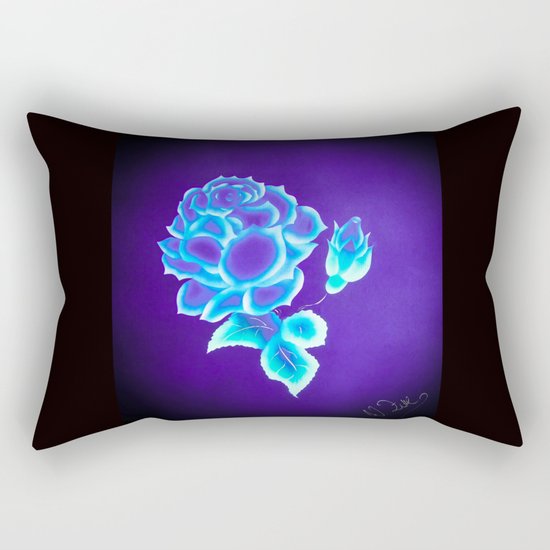 Blue Rose Rectangular Pillow