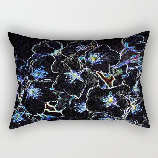 FLOWERS AT MIDNIGHT Rectangular Pillow
