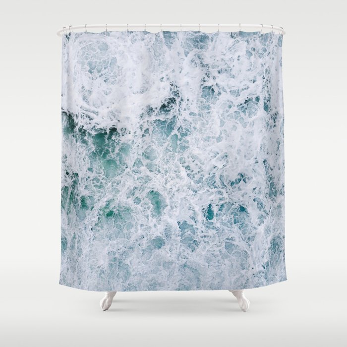Waves In An Abstract White And Blue Seascape Shower Curtain By Waves In An Abstract White And Blue Seascape Shower Curtain By Regnumsaturni Society6