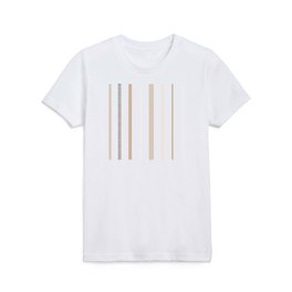 Vertical Stripes Tan Kids T Shirt