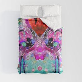 Whimsical Tropical Bird Art - Flamingo Love Comforter