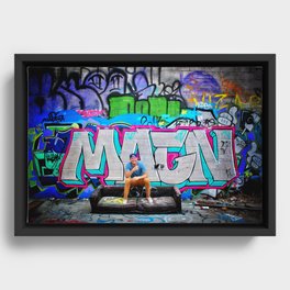 Graffiti Couch Framed Canvas