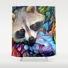 Peekaboo Raccoon Shower Curtain