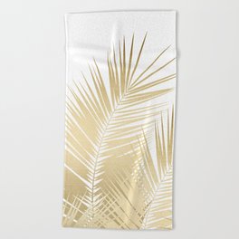 Gold Palm Leaves Dream - Cali Summer Vibes #1 (Fox Foil) #tropical #decor #art #society6 Beach Towel