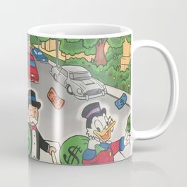 Mr Monopoly Richie Rich Scrooge McDuck Walking Coffee Mug | Pop Art, Cartoon, Mrmonopoly, Graphicdesign, Acrylic, Duck, Abstract, Concept, Watercolor, Richierichscrooge 