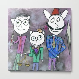 The Three Horsemen (Before the Fourth) Metal Print | Scroll, Painting, Pattern, Pop Art, Vintage, Religion, Hats, Comic, Religious, Apocalypse 