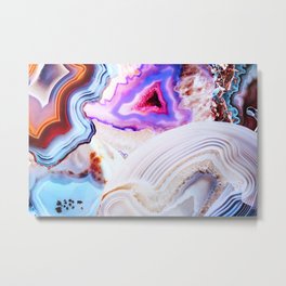 Agate, a vivid Metamorphic rock on Fire Metal Print | Nature, Abstract, Pattern, Photo 