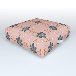 Aries Pattern - Navy Retro Outdoor Floor Cushion