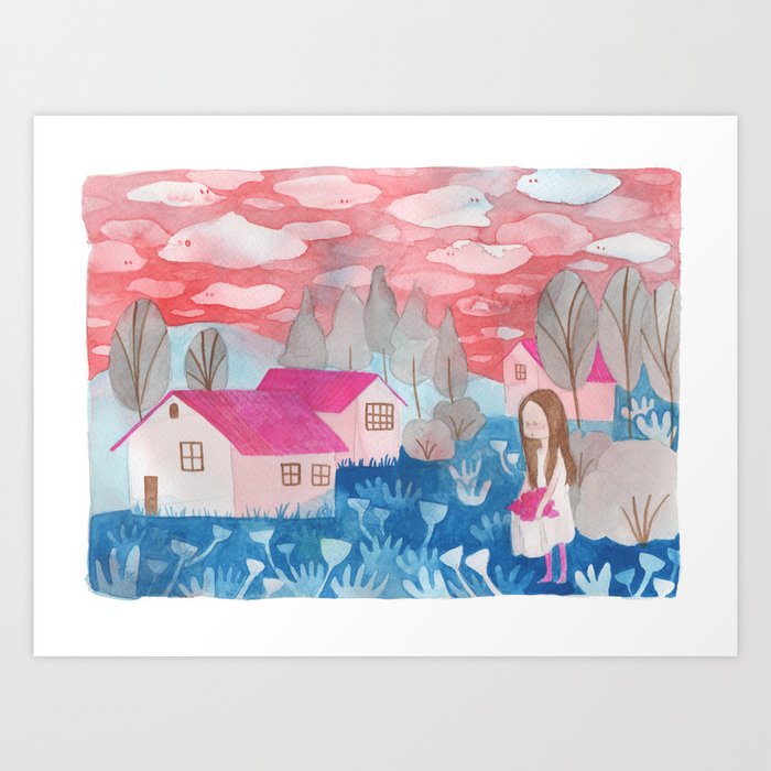 Pink sky Art Print