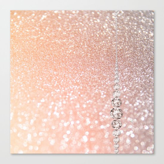 Diamonds are girls best friends II - Pink glitter texure Canvas Print