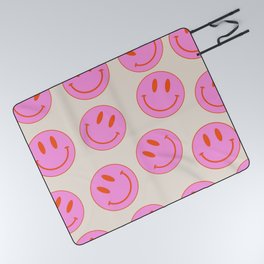 Keep Smiling! - Smiley Face Pattern Picnic Blanket