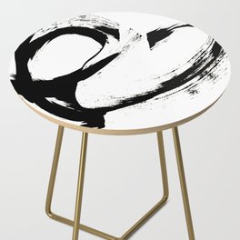 Brushstroke 6: a minimal, abstract, black and white piece Side Table
