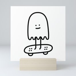 Skater Ghost - Ignorant Doodles Mini Art Print