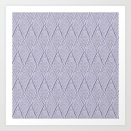 Silver Grey Imitation Diamond Knit Pattern Small Art Print