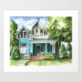 The House with Red Trim Art Print