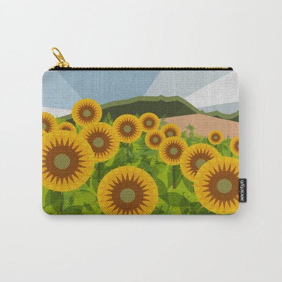 SUNFLOWERS (geometric flowers abstract) Carry-All Pouch
