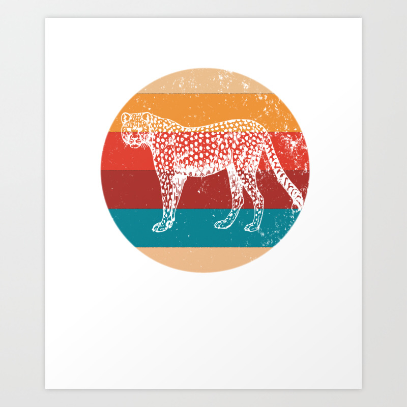 Vintage Cheetah Lover Retro Big Cat Silhouette Gift Art Print By Grabitees Society6