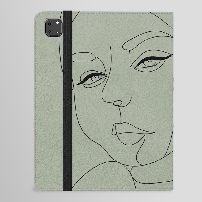 Minimal Line Art - Hijab Woman 1 iPad Folio Case