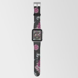 Embroidered Boho Pink Flowers Apple Watch Band