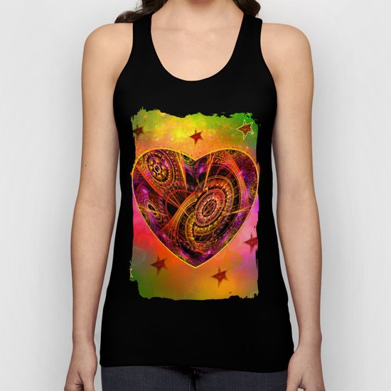Colourful magical heart with tribal patterns Unisex Tank Top