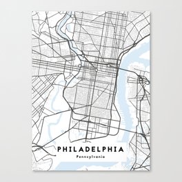 Philadelphia City Map Illustration Canvas Print