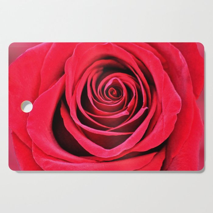 Red Rose Flower Detail Macro Cutting Board