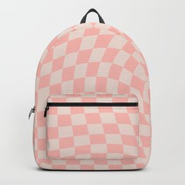 Check VII - Pink Twist — Checkerboard Print Backpack