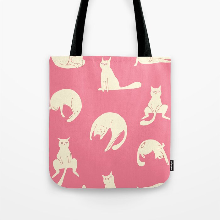 Cat poses in pink palette Tote Bag