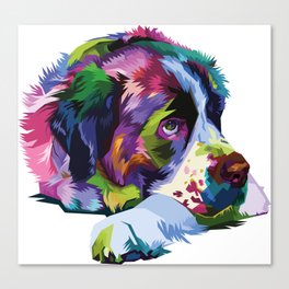 Colorful dog pop art style Canvas Print