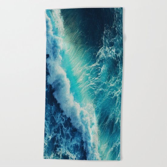 Waving Blue Beach Towel
