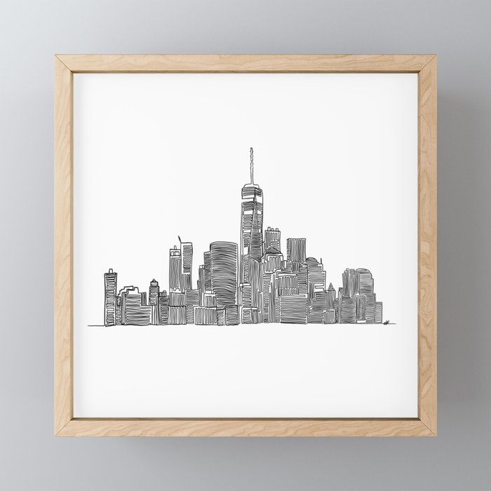 New York Skyline Framed Mini Art Print