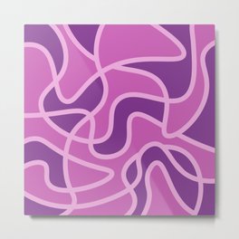 Messy Scribble Texture Background - Cadmium Violet and Super Pink Metal Print