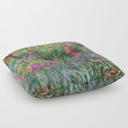 Claude Monet The Iris Garden at Giverny 1900 Floor Pillow
