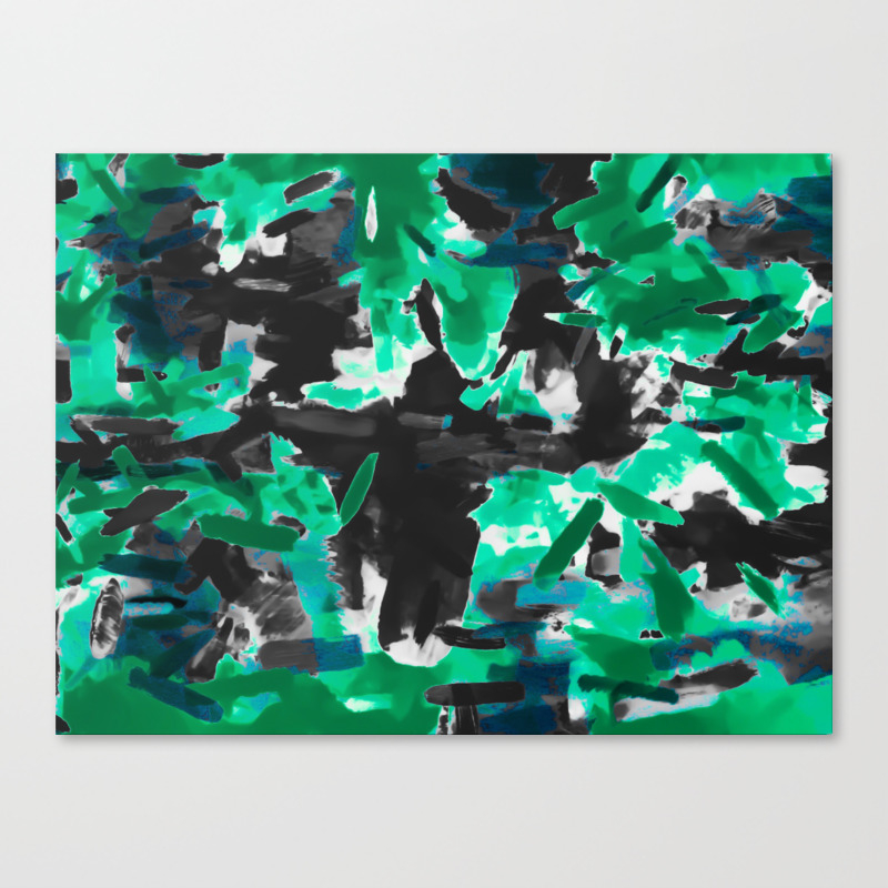 Psychedelic Vintage Camouflage Painting Texture Abstract In Green