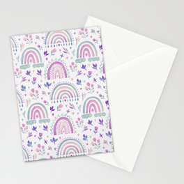 Spring Rainbows - Purple Pastel Stationery Card