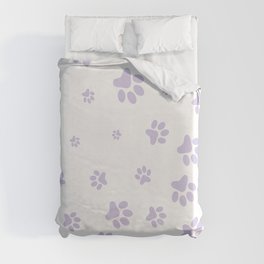 Lilac Pet paw pattern Duvet Cover