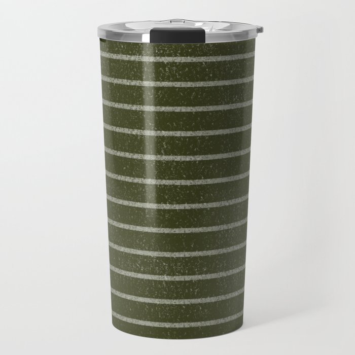 Classic Stripe (Olive Green) Travel Mug