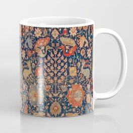 17th Century Persian Rug Print with Animals Coffee Mug | Persian, Nature, Pattern, Lion, Ethnic, Graphicdesign, Decor, 17Thcentury, Floral, Iran 