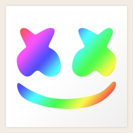 Marshmello Art Prints Society6 - marshmello rainbow face art print