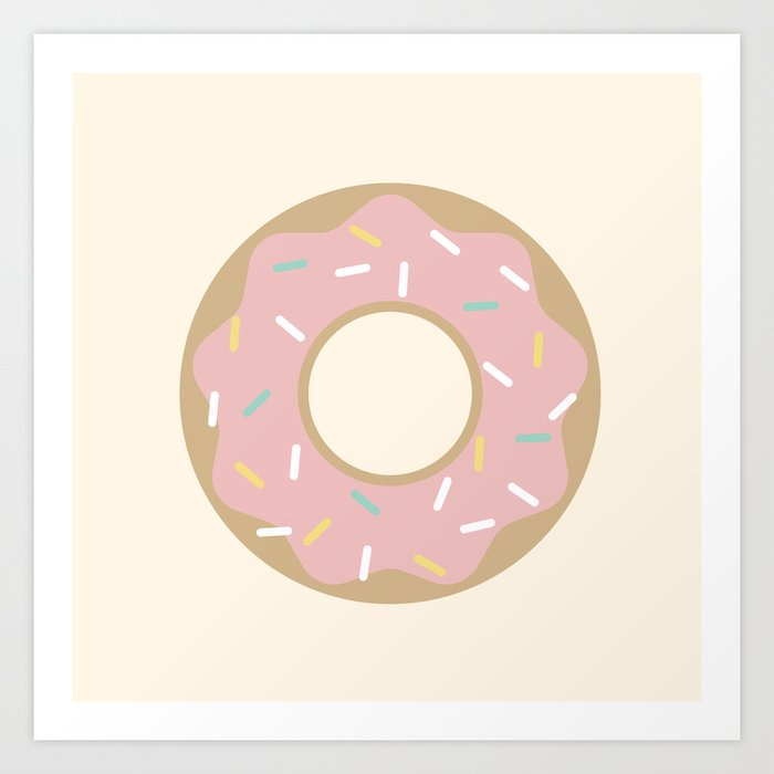 Pink Donut Art Print