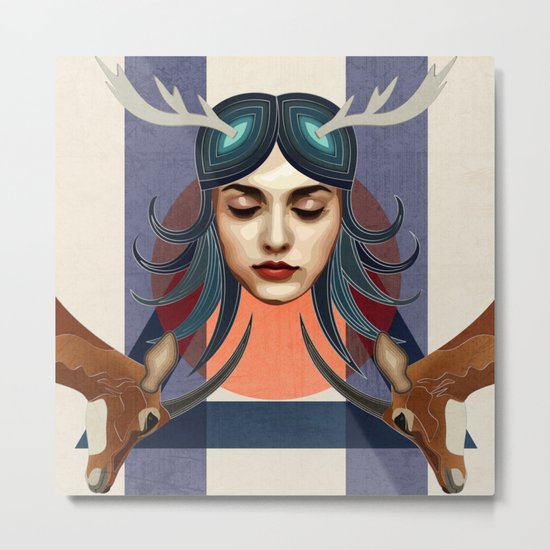 Antelope Girl Metal Print