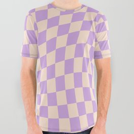 Check V - Lilac Twist — Checkerboard Print All Over Graphic Tee