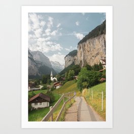 Staubbach Falls in Lauterbrunnen, Switzerland Art Print